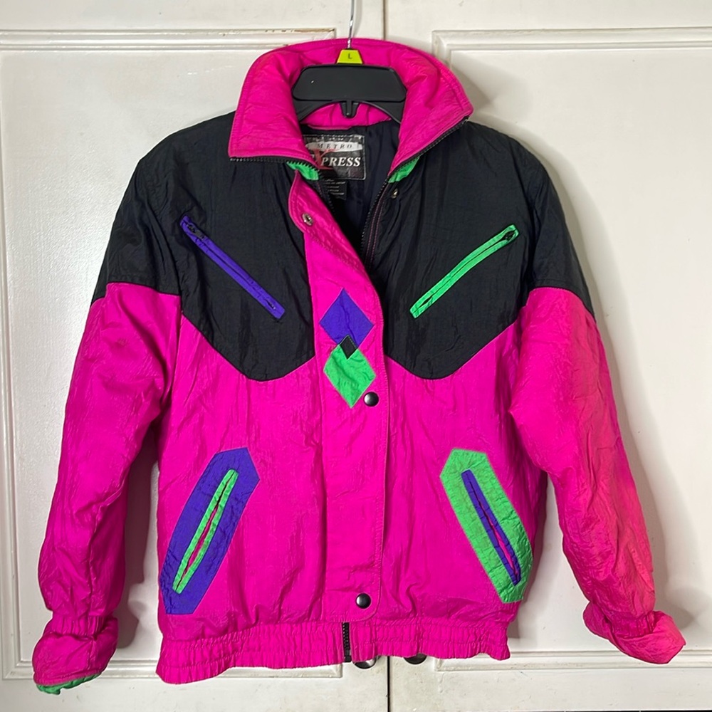 Express metro kids ski coat size M 10-12 pink